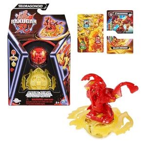 RARE RED+YELLOW BAKUGAN Special Attack Dragonoid Action Figure Set NWT